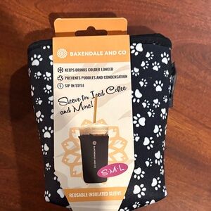Baxendale and Co Black Paw Print Insulated Sleeve 3 in pack